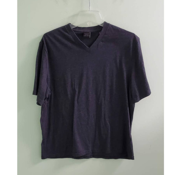 5/$25 Oxford New York Men's Charcoal Grey V-Neck Tee Size Large - Picture 1 of 5